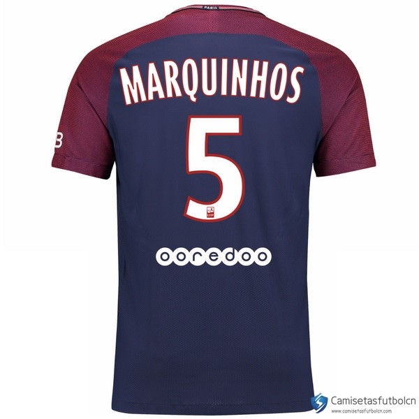 Camiseta Paris Saint Germain Primera equipo Marquinhos 2017-18